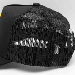 Miami Heat Mitchell & Ness Monogram NBA Trucker Cap Black Lifestyle