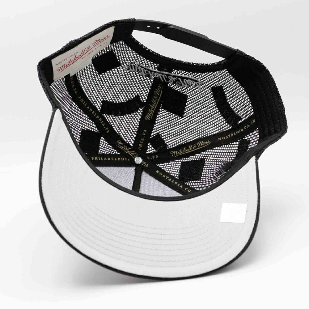 Miami Heat Mitchell & Ness Monogram NBA Trucker Cap Black Lifestyle