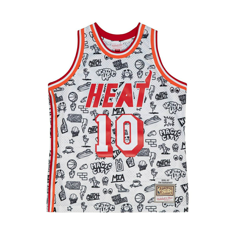 Tim Hardaway #10 Miami Heat Doodle Mitchell & Ness Swingman NBA Jersey Fashion