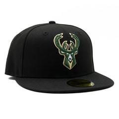Milwaukee Bucks Team Logo New Era 59FIFTY Fitted NBA Cap Black Classic
