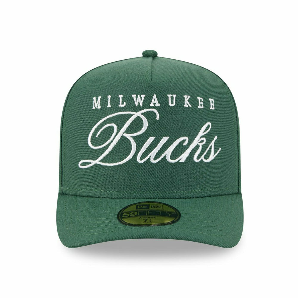 Milwaukee Bucks 2025 NBA Draft New Era 59FIFTY A-Frame Fitted Cap Green Taass sale