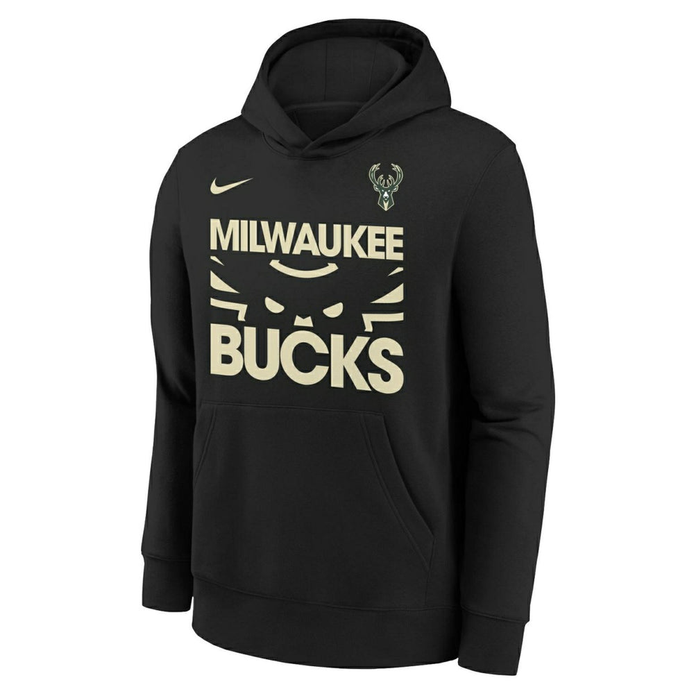 Milwaukee Bucks NBA Courtside Nike Club Hoodie Black (YOUTH) Taass sale