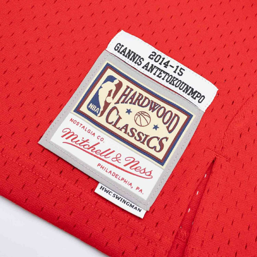 Giannis Antetokounmpo #34 Milwaukee Bucks 2014-15 Mitchell & Ness Swingman NBA Jersey Red Fashion