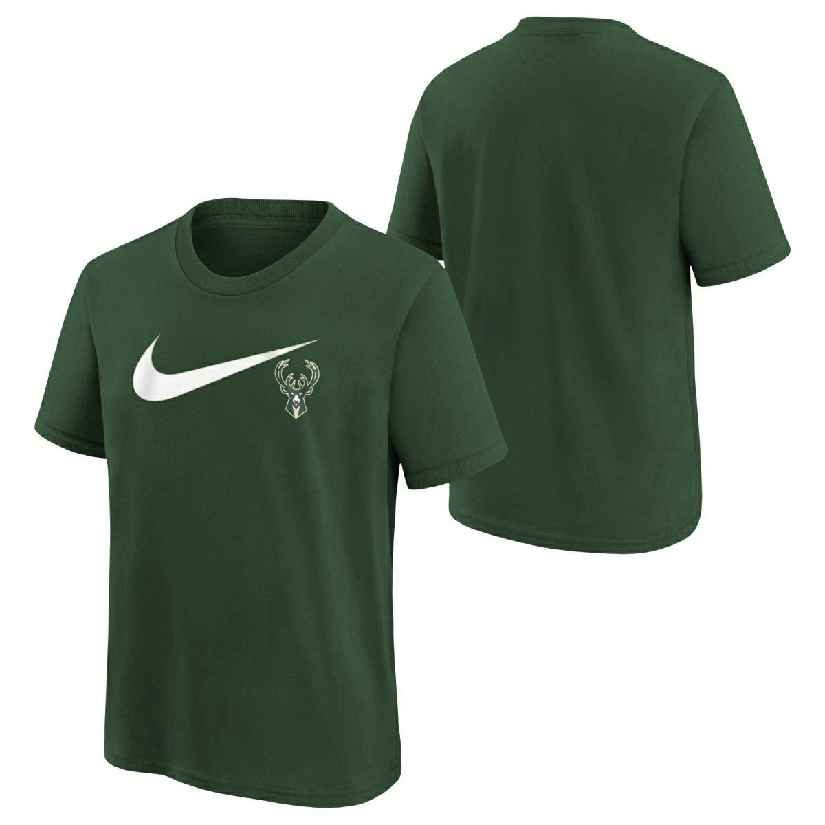 Milwaukee Bucks Nike Swoosh Logo NBA T-Shirt Green (YOUTH) Taass US