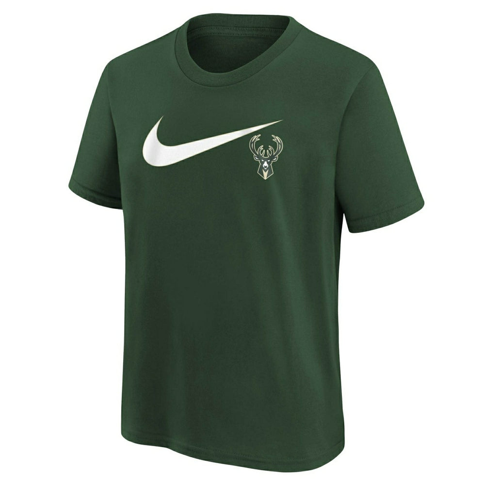 Milwaukee Bucks Nike Swoosh Logo NBA T-Shirt Green (YOUTH) Taass US