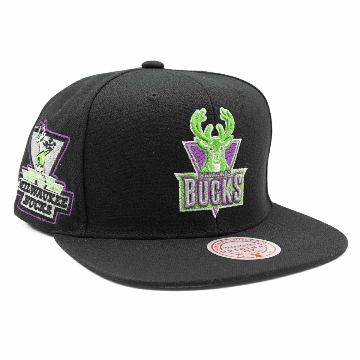 Milwaukee Bucks Neon Tropical Mitchell & Ness Snapback NBA Cap Lifestyle