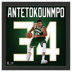 Giannis Antetokounmpo #34 Milwaukee Bucks Impact Jersey Framed NBA Photo Taass US