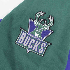 Milwaukee Bucks Mitchell & Ness Color Blocked NBA Fleece Hoodie Fashion