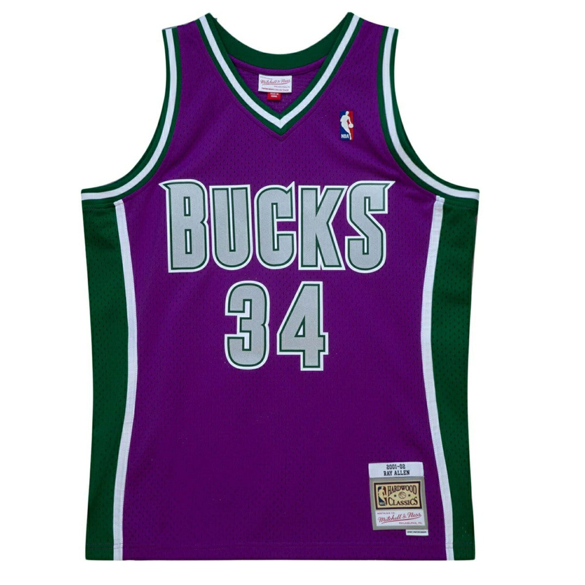 Ray Allen #34 Milwaukee Bucks 2001-02 Mitchell & Ness Swingman NBA Jersey Purple Taass sale
