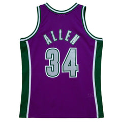 Ray Allen #34 Milwaukee Bucks 2001-02 Mitchell & Ness Swingman NBA Jersey Purple Taass sale