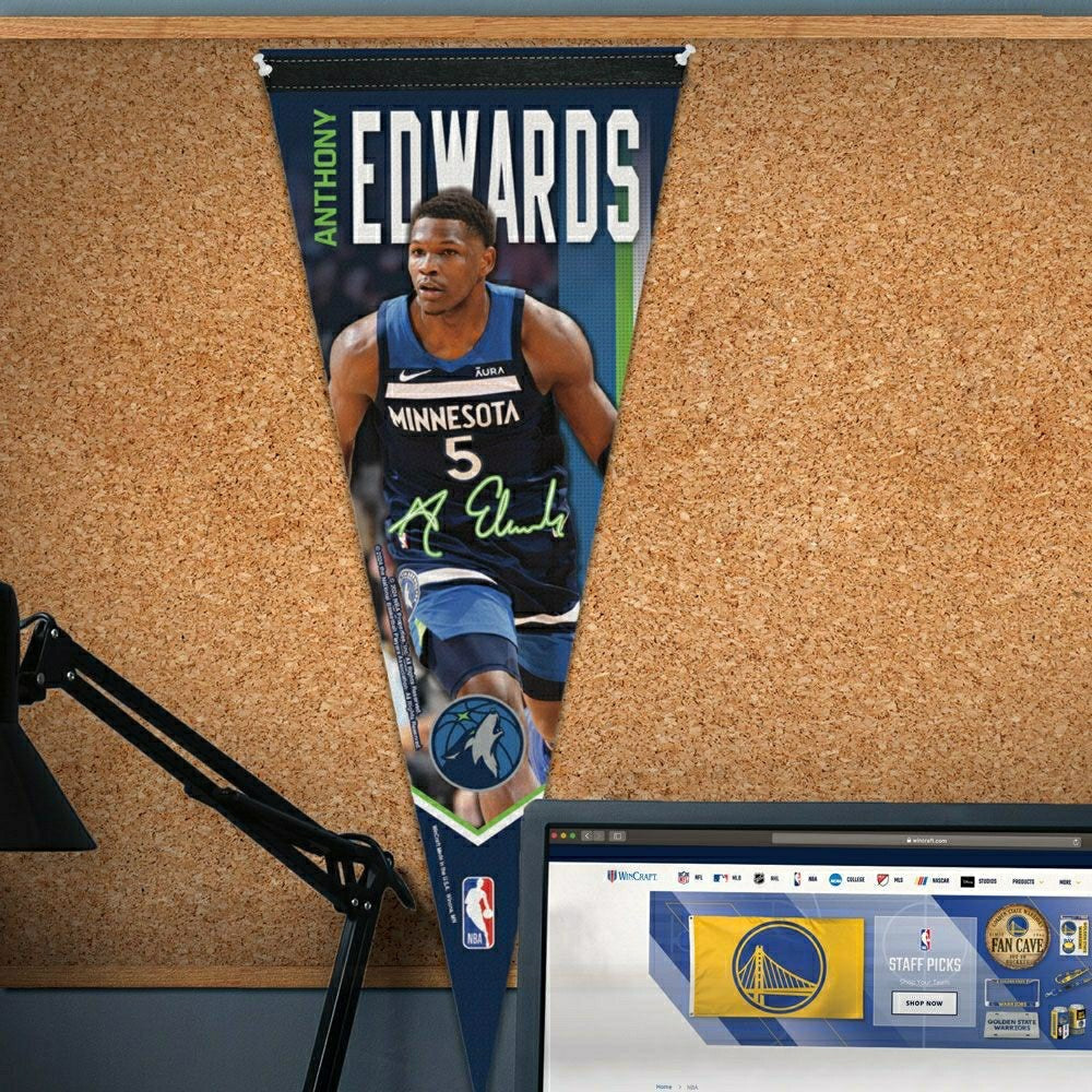 Anthony Edwards Minnesota Timberwolves WinCraft Premium NBA Pennant Taass sale