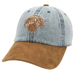 New York Knicks Denim Suede 1904 Strapback NBA Cap Blue/Brown Lifestyle