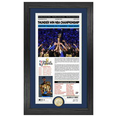 Oklahoma City Thunder 2025 NBA Champions Bronze Coin Framed Newspaper Photo Taass sale