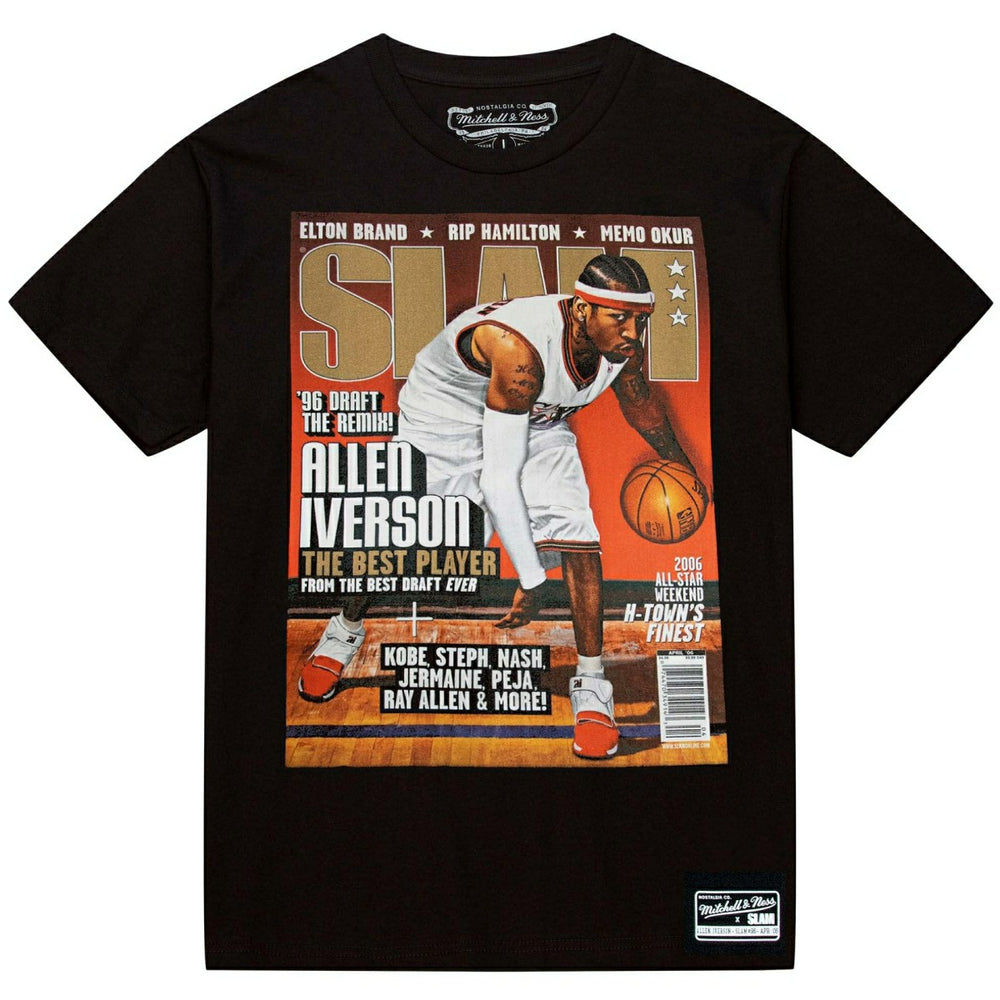 Allen Iverson Philadelphia 76ers 2006 Slam Cover NBA T-Shirt Black Fashion