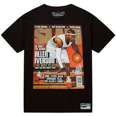 Allen Iverson Philadelphia 76ers 2006 Slam Cover NBA T-Shirt Black Fashion