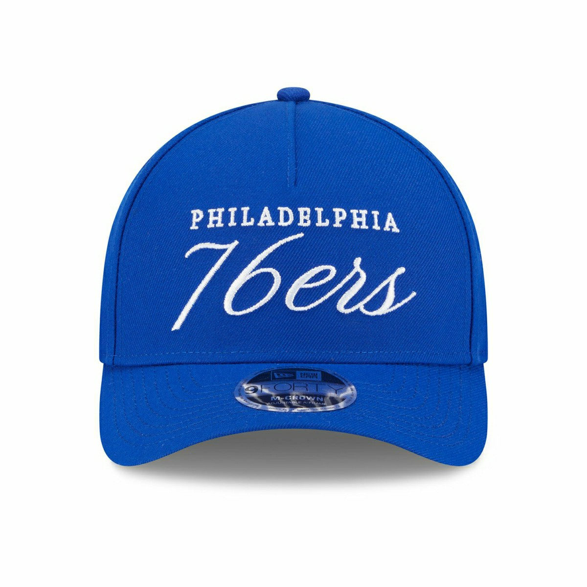 Philadelphia 76ers 2025 NBA Draft 9FORTY M-Crown A-Frame Snapback Cap Blue Lifestyle