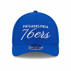 Philadelphia 76ers 2025 NBA Draft 9FORTY M-Crown A-Frame Snapback Cap Blue Lifestyle