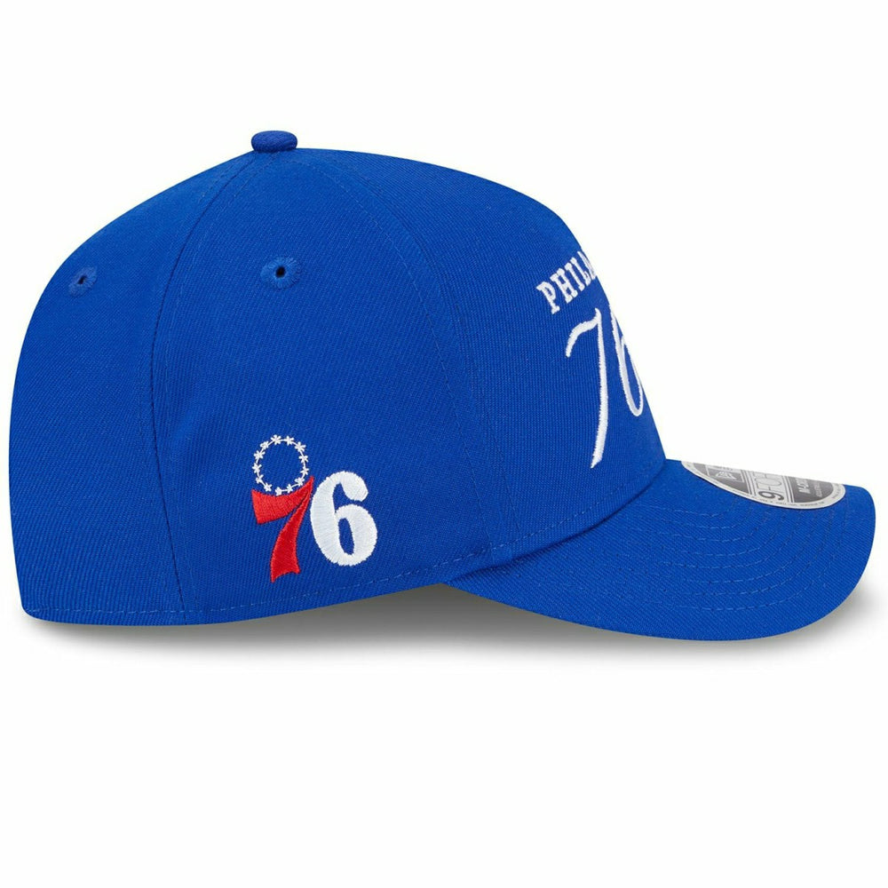 Philadelphia 76ers 2025 NBA Draft 9FORTY M-Crown A-Frame Snapback Cap Blue Lifestyle