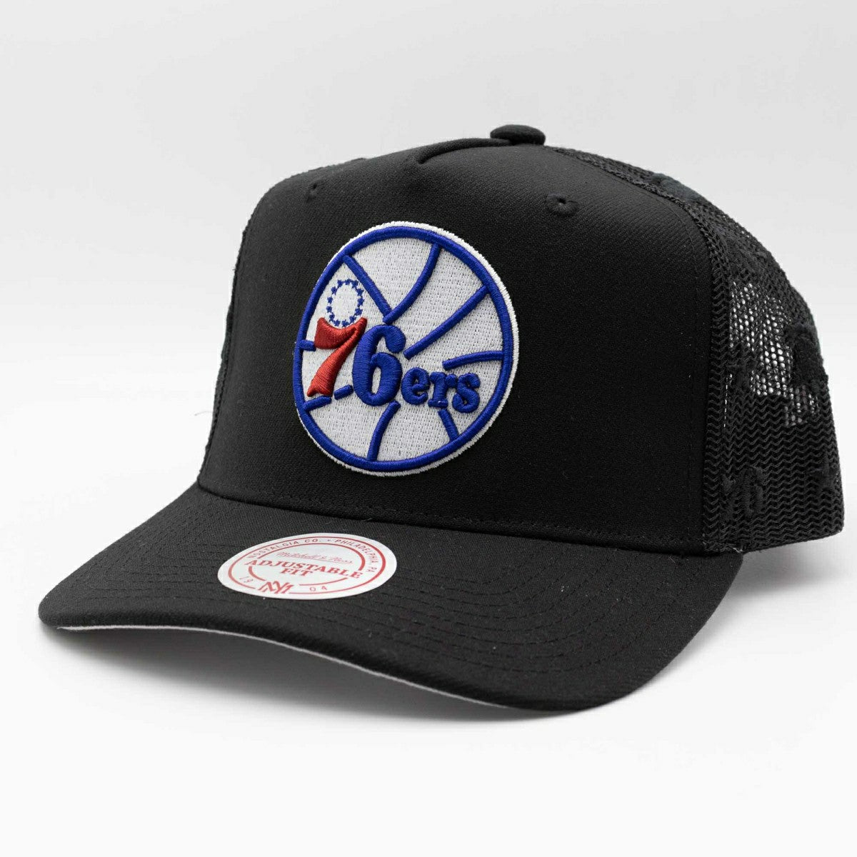 Philadelphia 76ers Mitchell & Ness Monogram NBA Trucker Cap Black Taass US