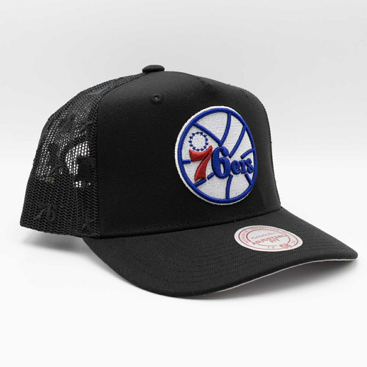 Philadelphia 76ers Mitchell & Ness Monogram NBA Trucker Cap Black Taass US