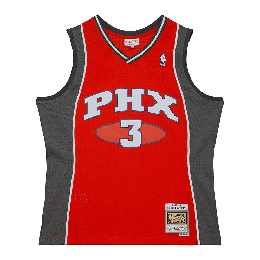 Stephon Marbury #3 Phoenix Suns 2003-04 Mitchell & Ness Swingman NBA Jersey Orange Taass for sale