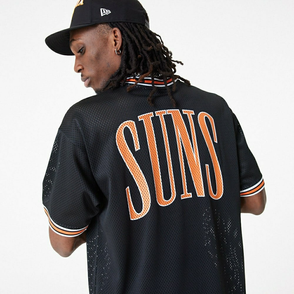 Phoenix Suns New Era Oversized NBA Mesh T-Shirt Black Classic