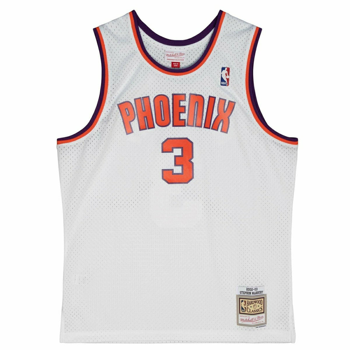 Stephon Marbury #3 Phoenix Suns 2002-03 Mitchell & Ness Swingman NBA Jersey White Taass US