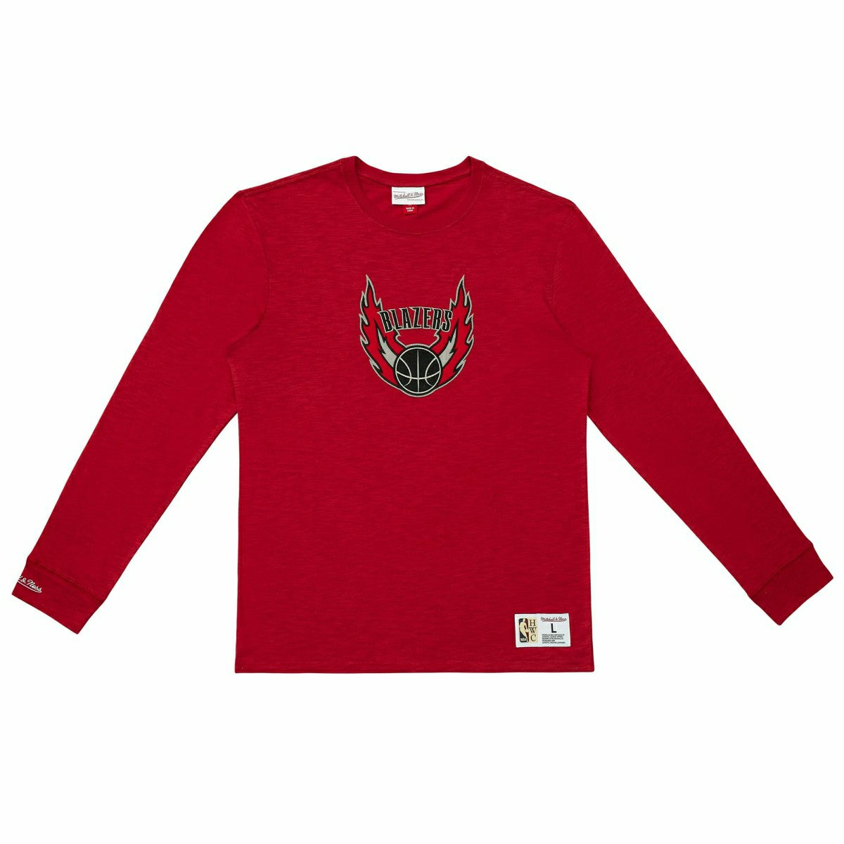 Portland Trail Blazers Mitchell & Ness Legendary Slub NBA Long Sleeve Shirt Red Taass sale