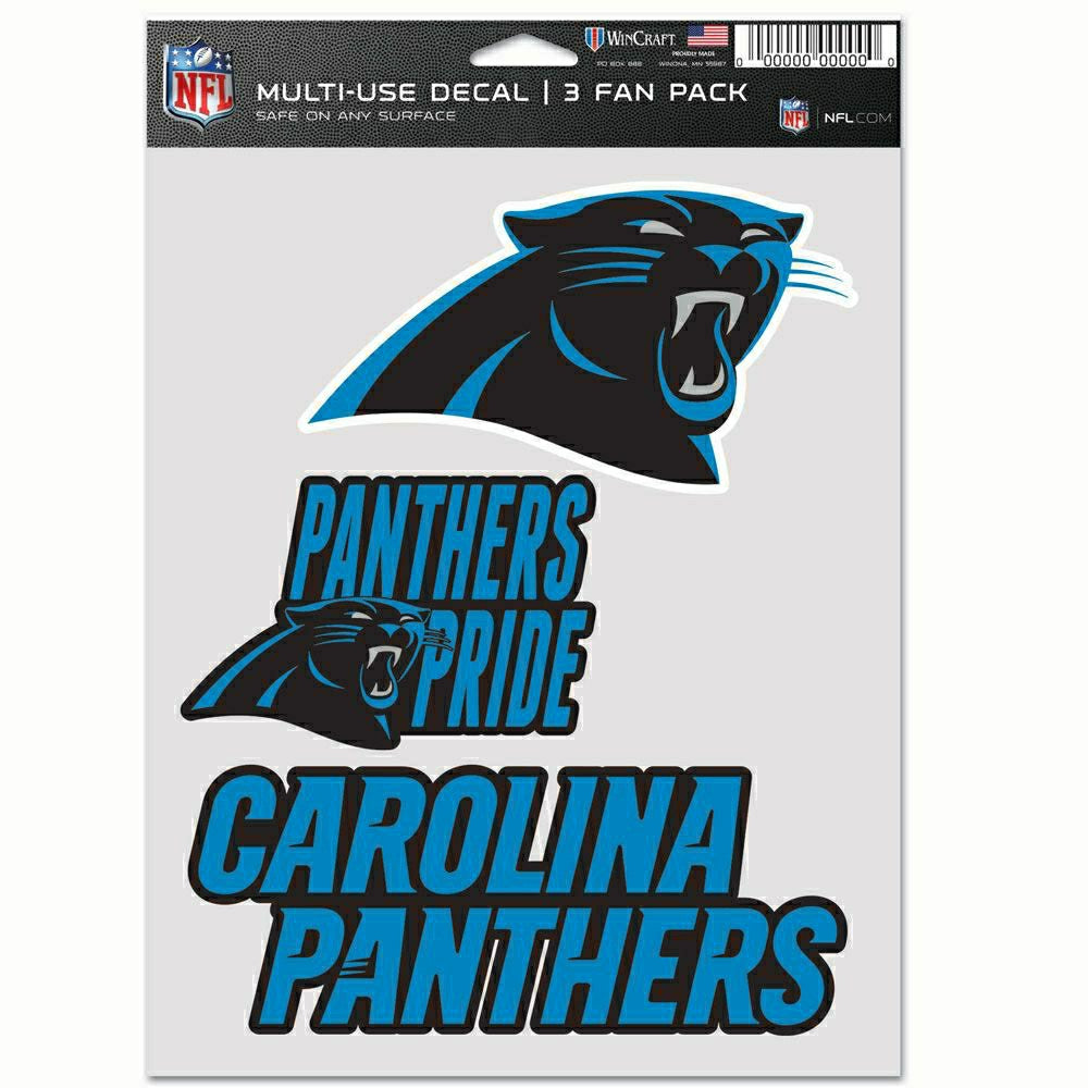 Carolina Panthers Multi-Use NFL Decals Set (3 Pcs.) Fashion