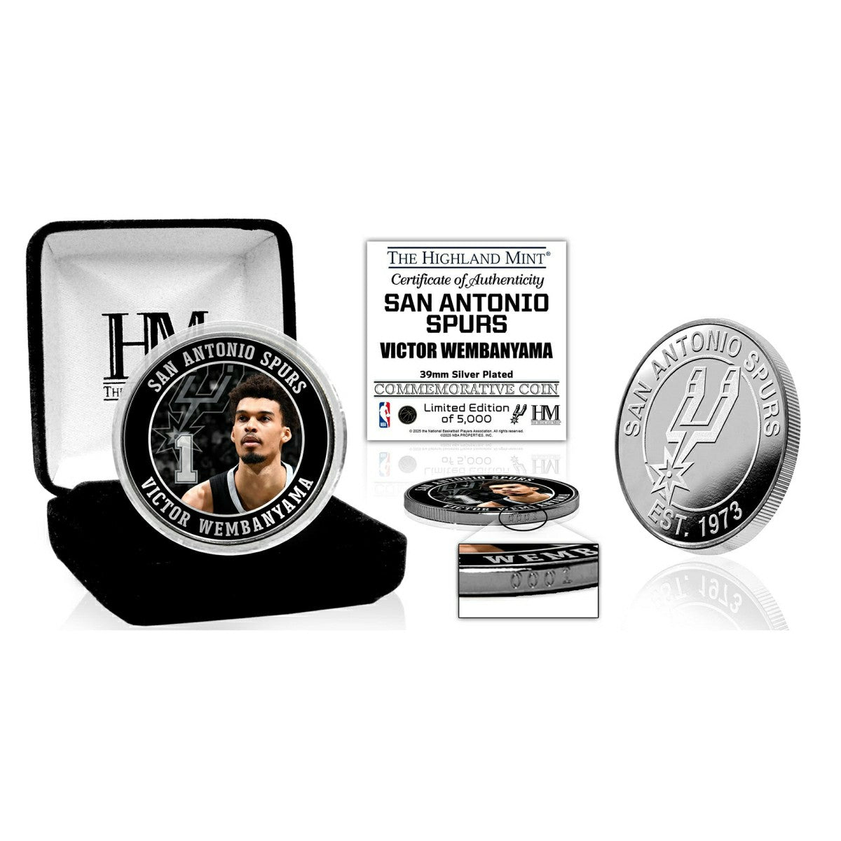 Victor Wembanyama San Antonio Spurs Silver Plated Commemorative Coin Taass sale