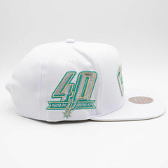San Antonio Spurs Winter White Mitchell & Ness Snapback NBA Cap Taass US