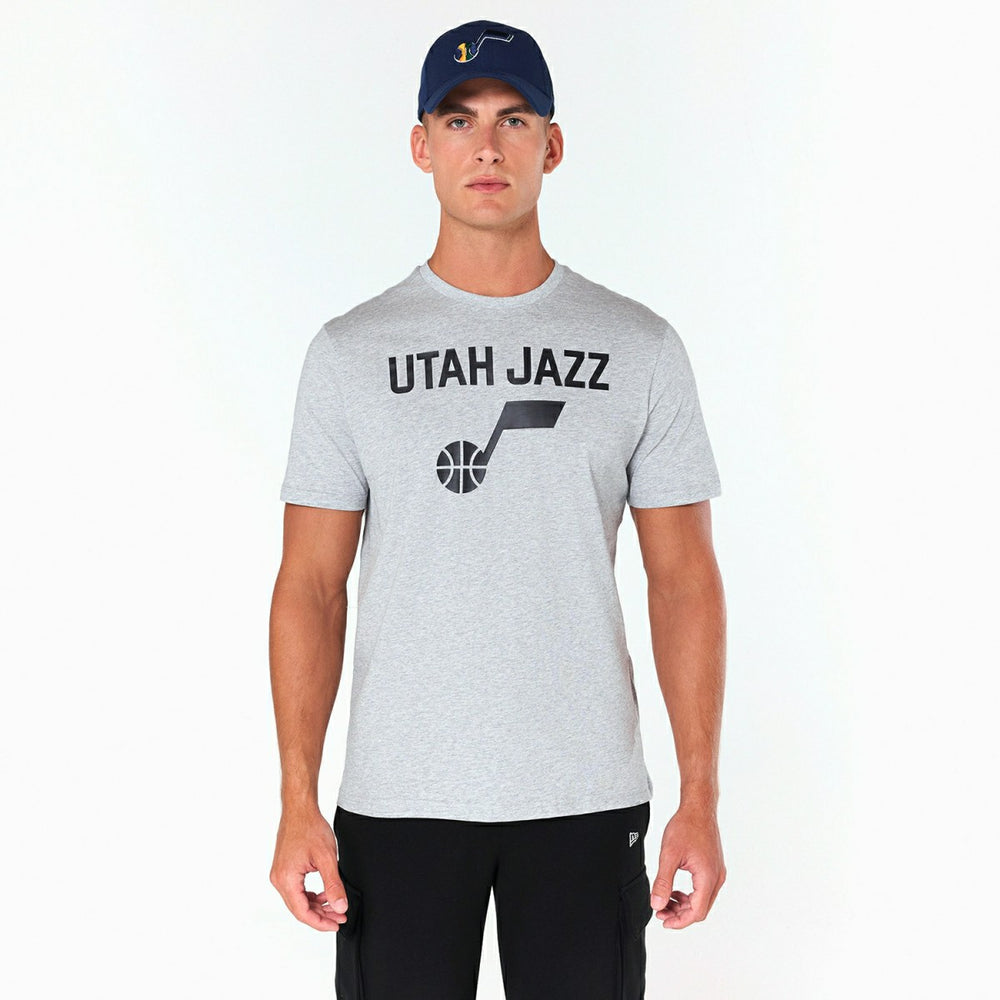 Utah Jazz Team Logo New Era NBA T-Shirt Gray Taass US