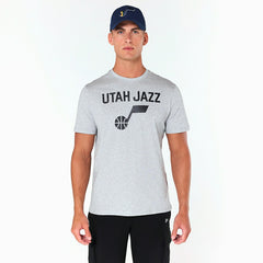 Utah Jazz Team Logo New Era NBA T-Shirt Gray Taass US