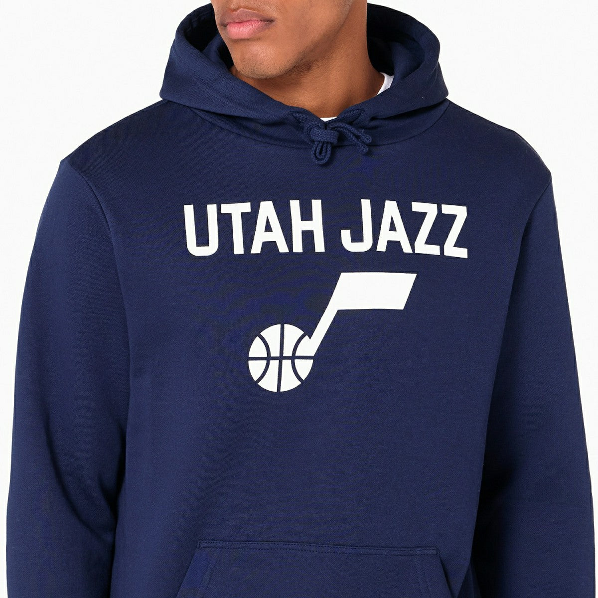 Utah Jazz Team Logo New Era Hoodie NBA Sweatshirt Navy Classic
