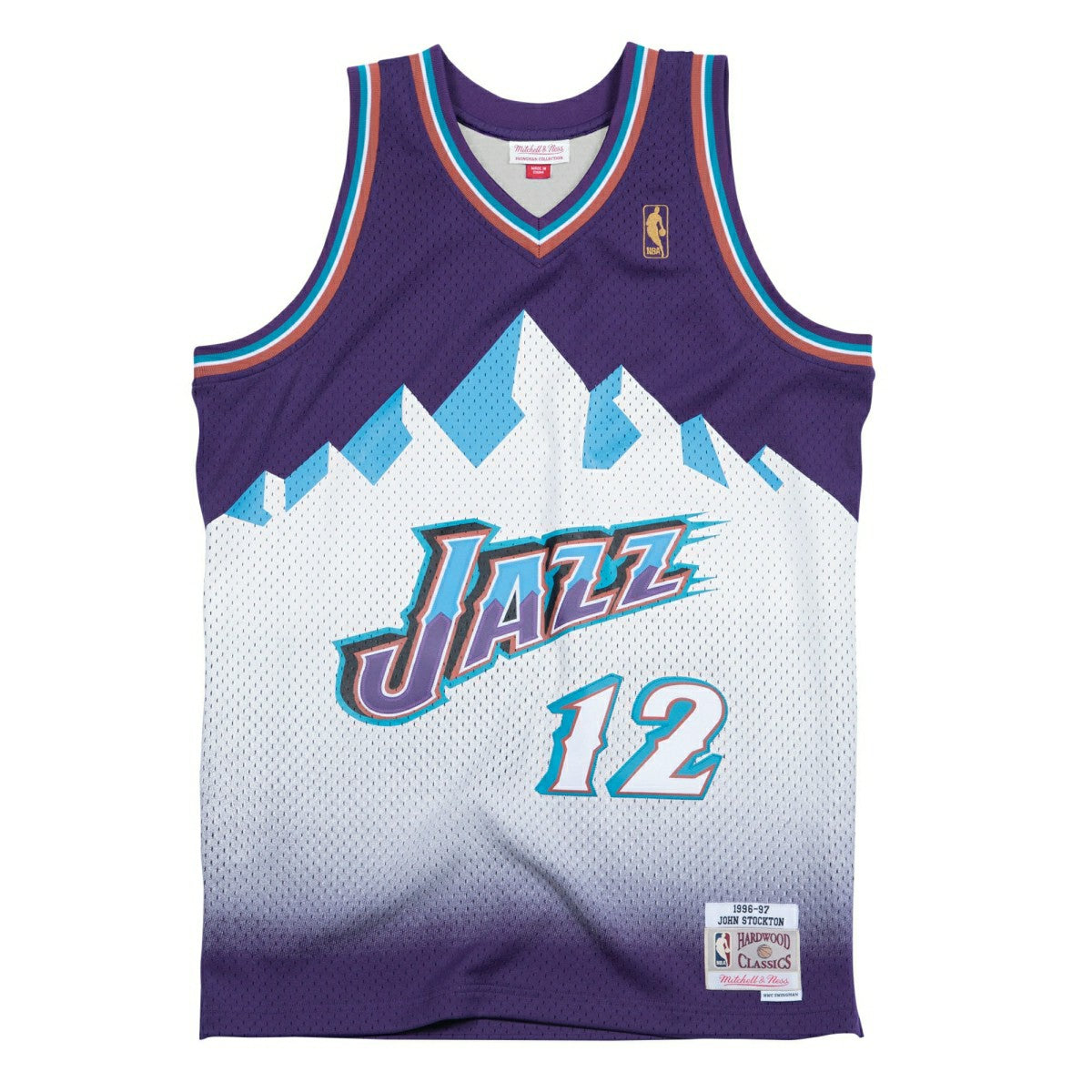 John Stockton #12 Utah Jazz 1996-97 Mitchell & Ness Swingman NBA Jersey Purple Taass sale
