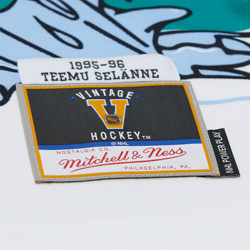 Teemu Selänne #8 Anaheim Mighty Ducks 1995-96 Premium Power Play NHL Jersey White Lifestyle