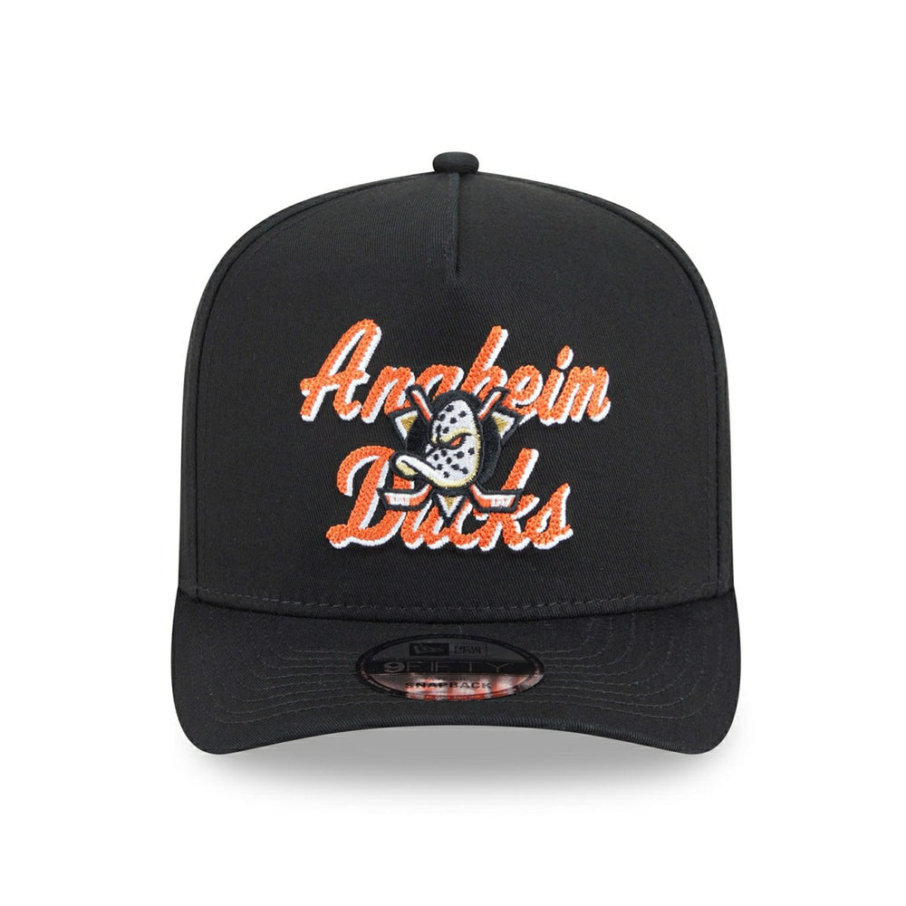 Anaheim Ducks NHL Chainstitch 9FIFTY A-Frame Snapback Cap Black Taass US