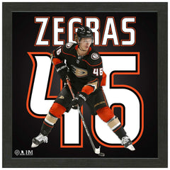 Trevor Zegras #46 Anaheim Ducks Impact Jersey Framed NHL Photo Classic