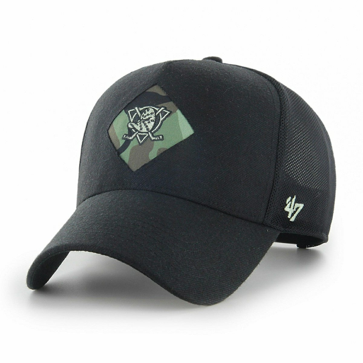 Anaheim Ducks Sector Camo Logo '47 MVP Trucker NHL Cap Black Taass US
