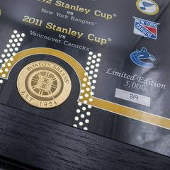 Boston Bruins Stanley Cup Legacy Bronze Coin Framed NHL Photo Taass for sale