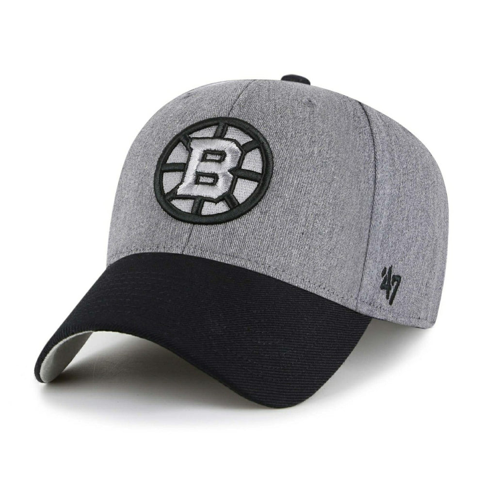 Boston Bruins '47 MVP Granite Adjustable NHL Cap Charcoal Lifestyle