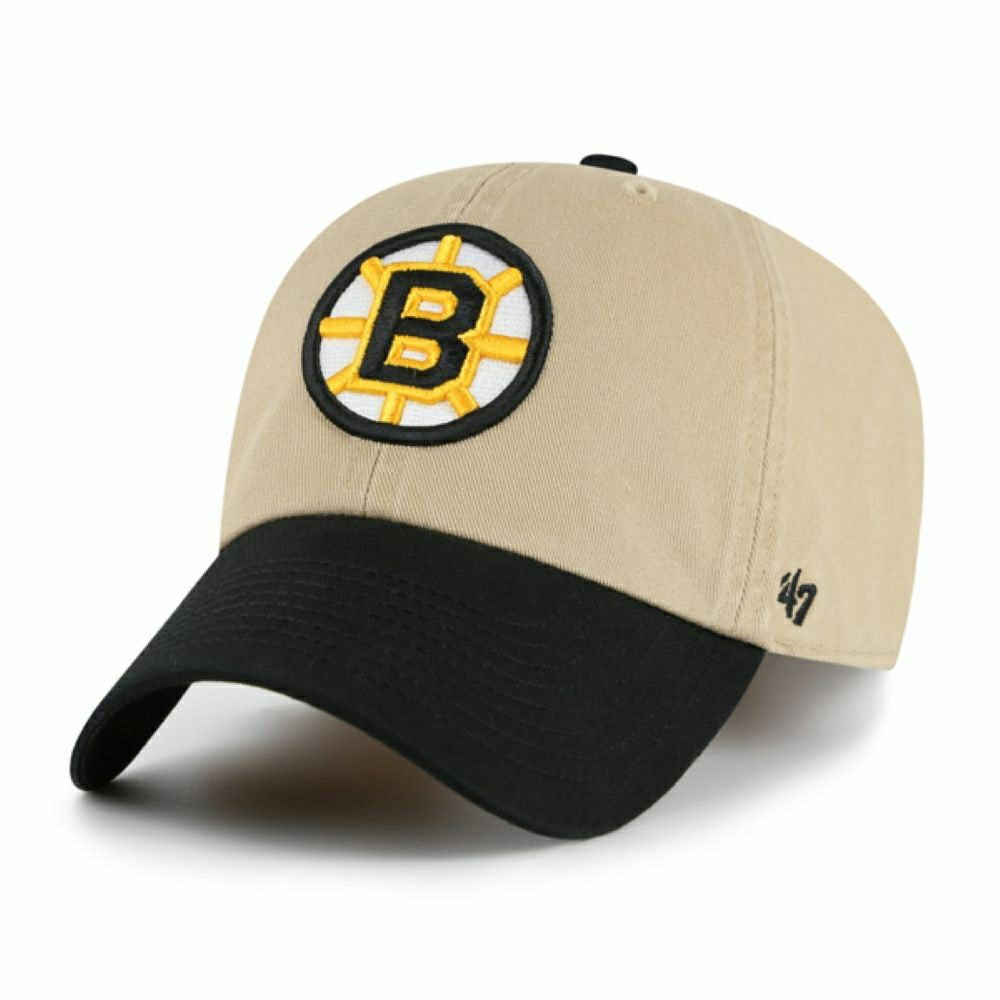 Boston Bruins 2-Tone '47 Clean Up Adjustable NHL Cap Khaki/Black Taass for sale