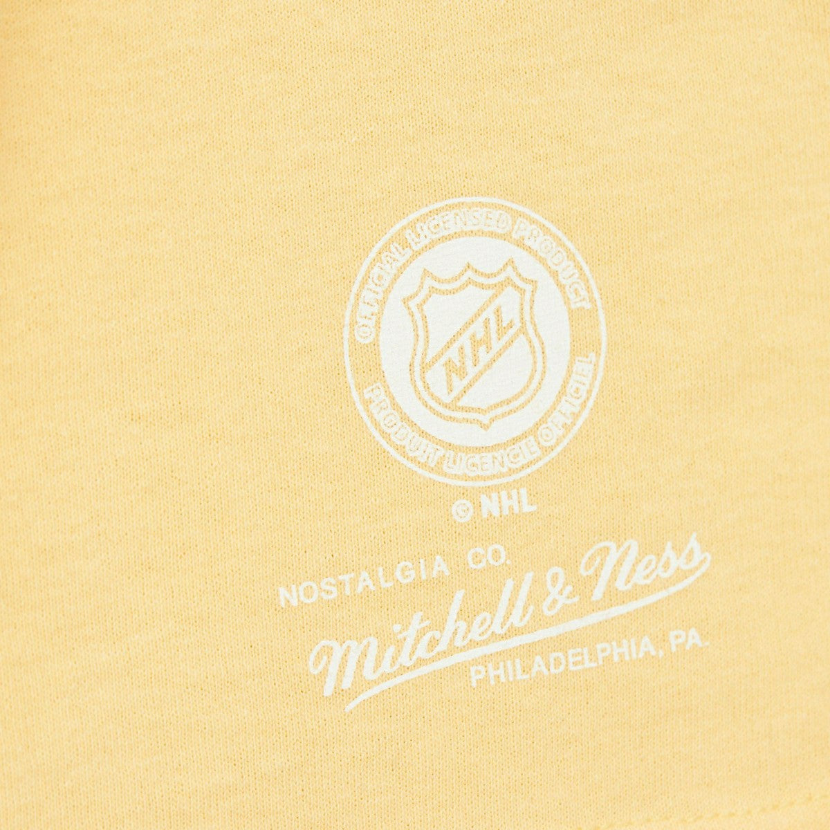 Boston Bruins Stateside Pastel Mitchell & Ness NHL T-Shirt Yellow Lifestyle