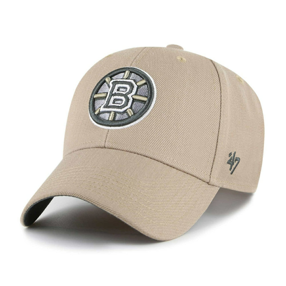 Boston Bruins 50th Anniversary Snapback '47 MVP NHL Cap Khaki Taass US