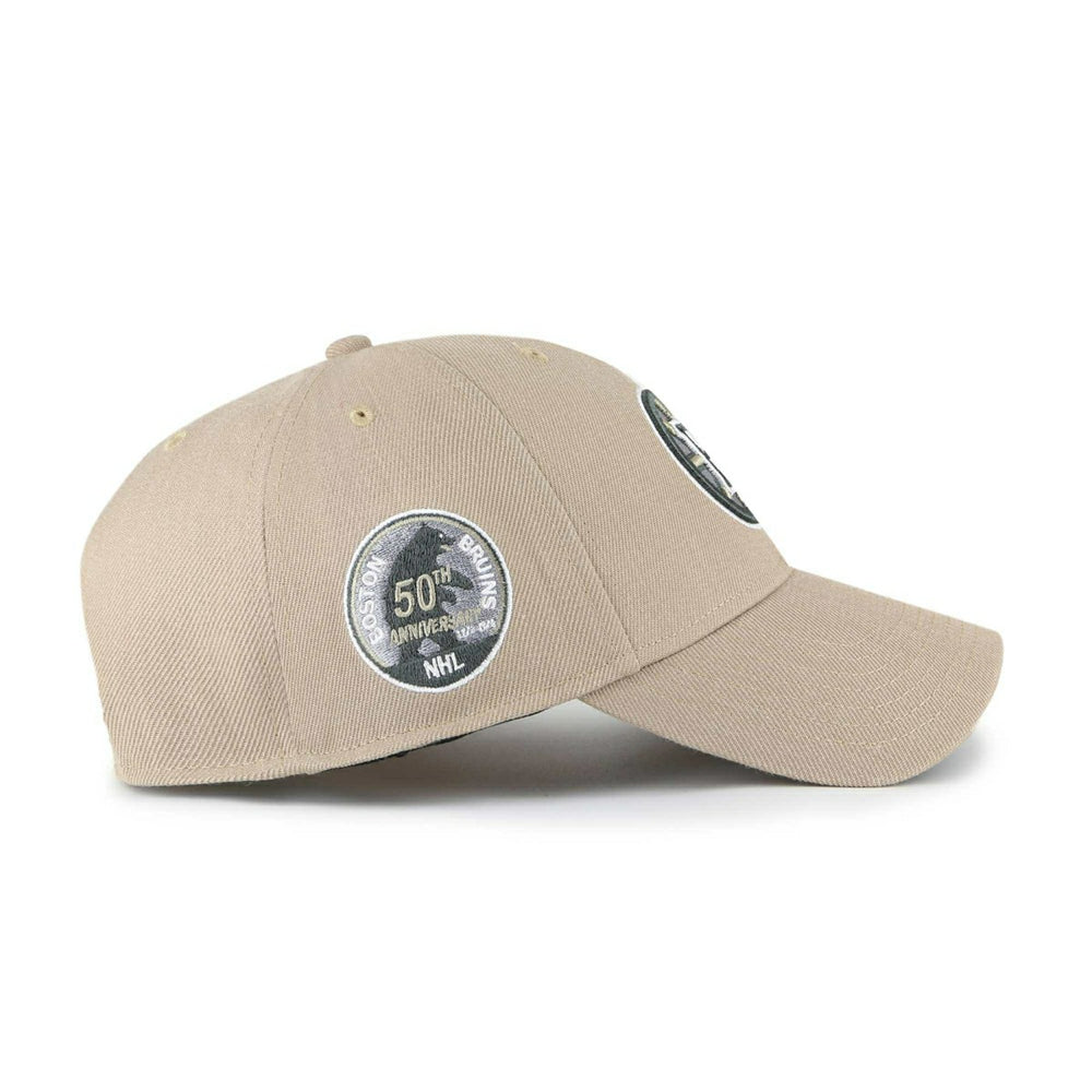 Boston Bruins 50th Anniversary Snapback '47 MVP NHL Cap Khaki Taass US