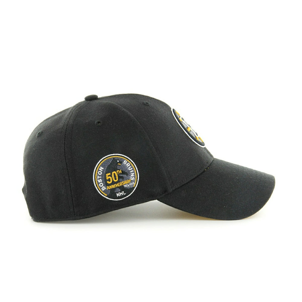 Boston Bruins 50th Anniversary Sure Shot Vintage MVP Snapback NHL Cap Alternate Black Lifestyle