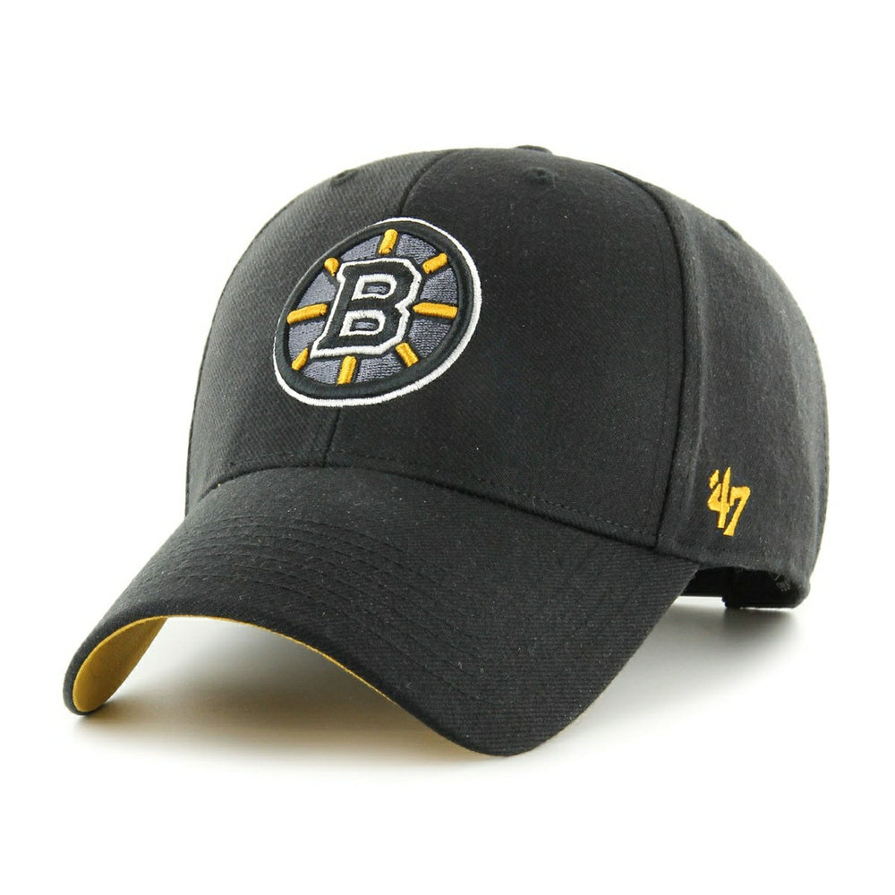 Boston Bruins 50th Anniversary Sure Shot Vintage MVP Snapback NHL Cap Alternate Black Lifestyle