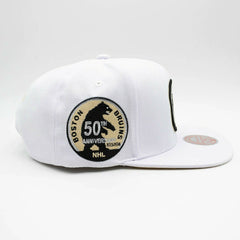 Boston Bruins Winter White Mitchell & Ness Snapback NHL Cap Classic
