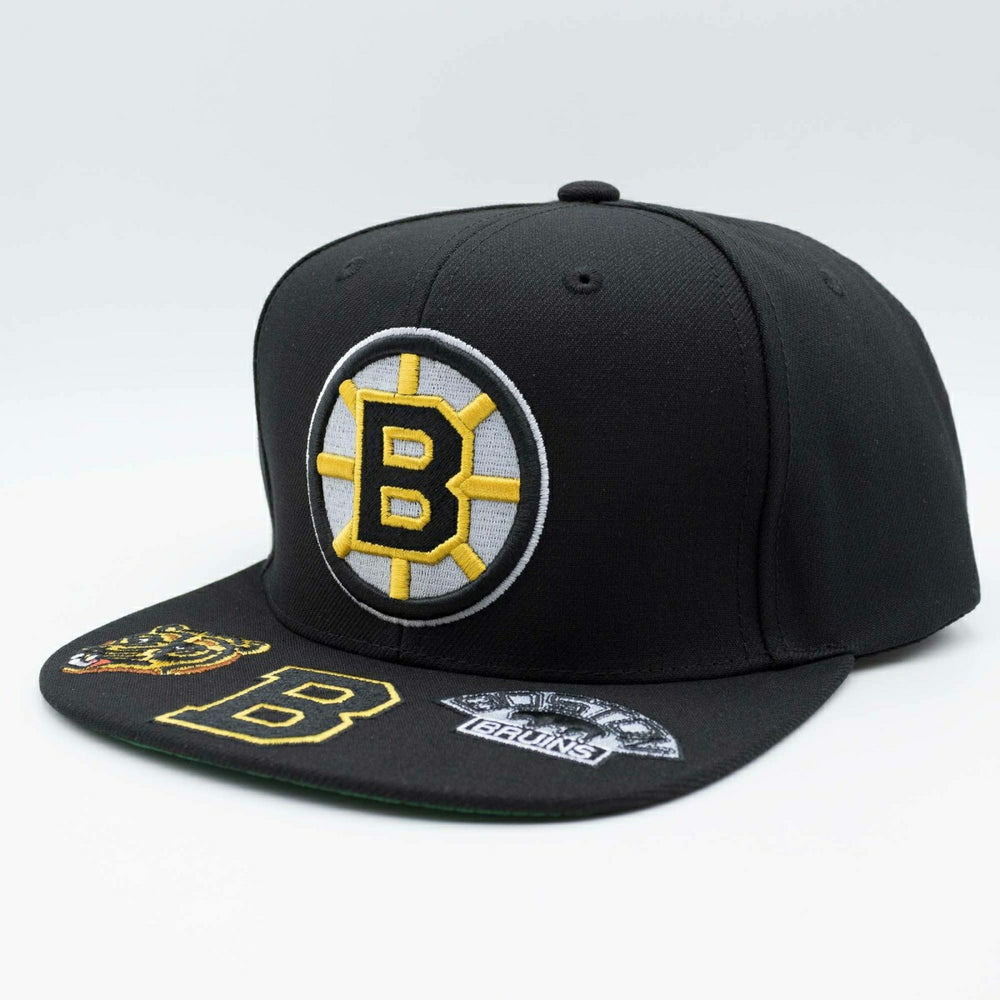Boston Bruins Hat Trick Mitchell & Ness Snapback NHL Cap Black Fashion