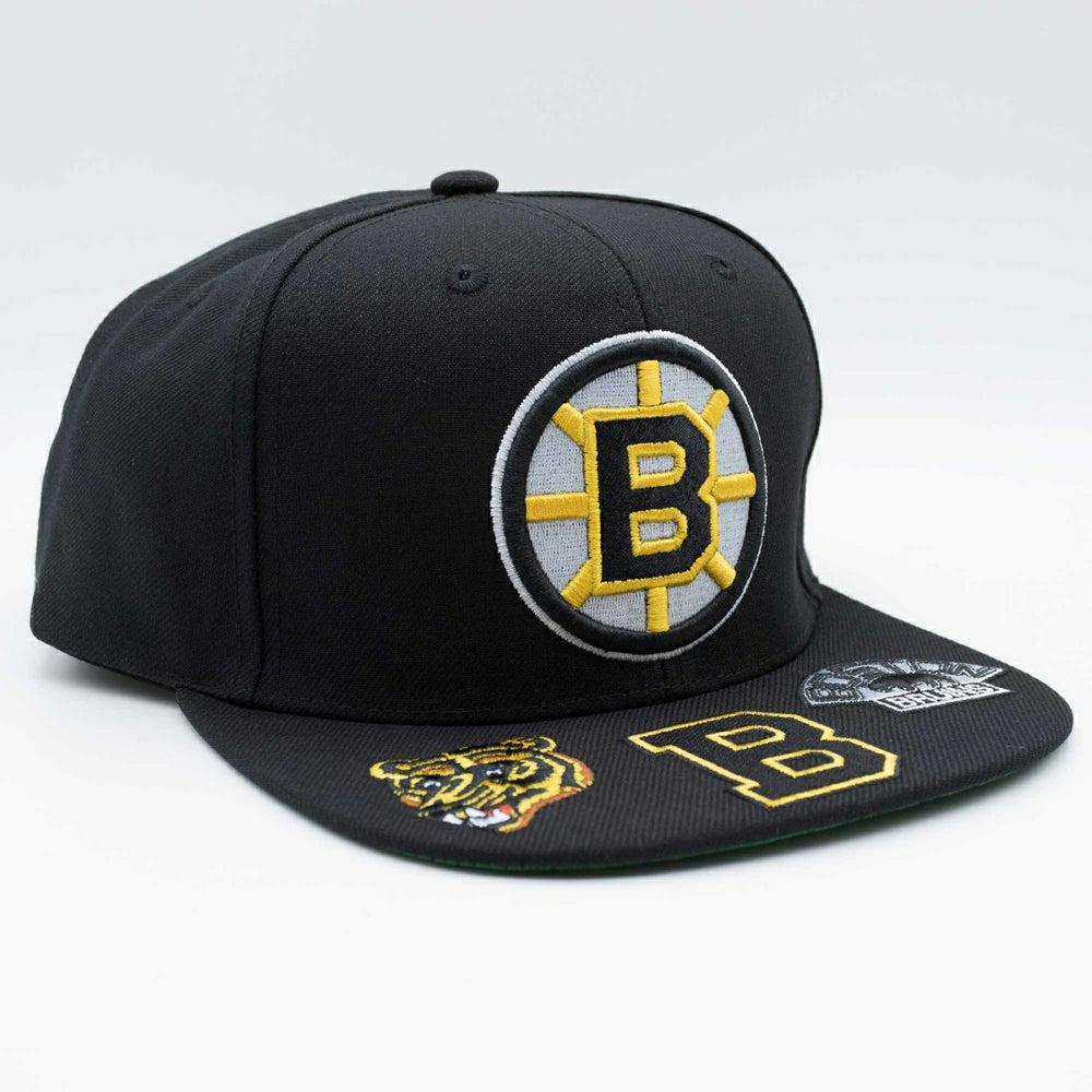 Boston Bruins Hat Trick Mitchell & Ness Snapback NHL Cap Black Fashion